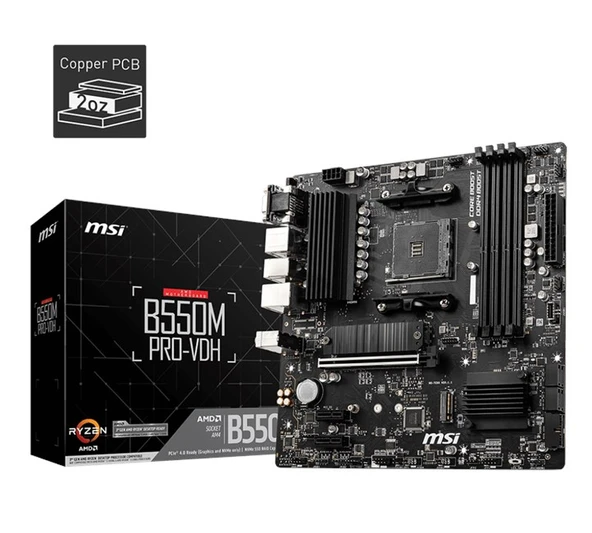 MSI B550M Pro Vdh AM4 Ryzen DDR4 Vga Hdmi Dp ürün görseli 1