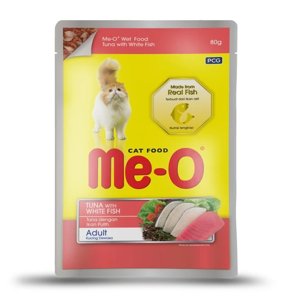 Me-O Pauch Jöle İçinde Ton Balıklı Alabalıklı Kedi Konserve Mama 80 gr ürün görseli 1