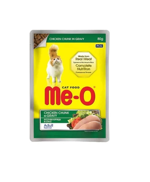 Me-O Pauch Sos İçinde Parça Tavuk Etli Kedi Konserve Mama  80 gr ürün görseli 1