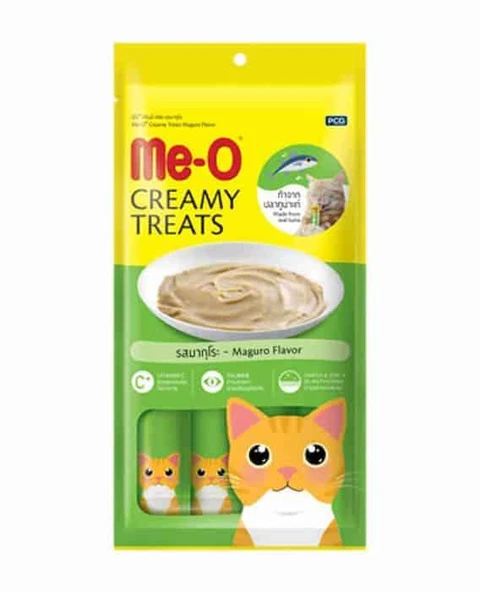 Me-O Creamy Treats Mavi Yüzgeçli Orkinoslu Balıklı Kedi Ödül Maması 15 gr x 4 ürün görseli 1