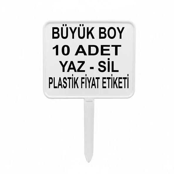 Açılı Saplamalı Plastik Fiyat Etiketi Büyük Boy 10 Ad. Beyaz ürün görseli 1