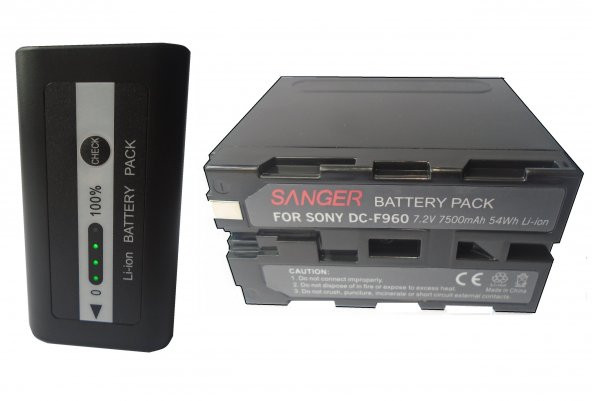 SANGER 7500 mAh Göstergeli NP-F970 Sony NX100 Kamera Bataryası ürün görseli 1