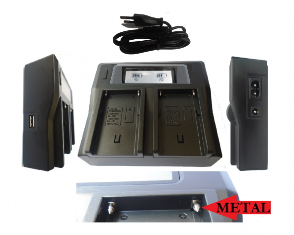 DP 308 Led Kamera Işıkları İçin NP-F970 Çiftli Şarj Cihazı ürün görseli 1