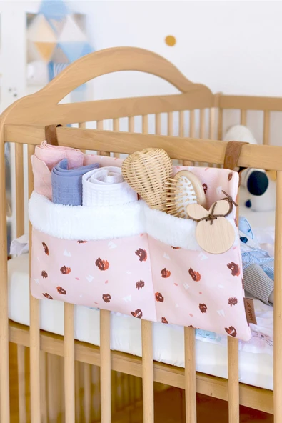 Pratik Askılı Organizer Bebek Arabası Beşik Kenar Fluffy Organizer Ada ürün görseli 1