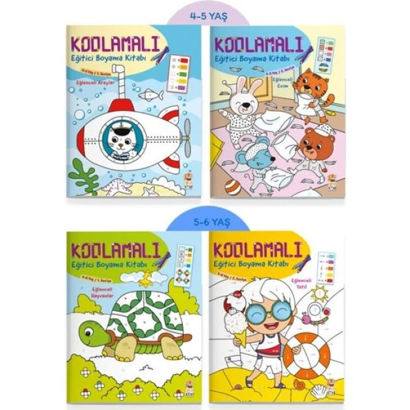 Kodlamalı Eğitici Boyama Seti 4 Kitap - Resim 2