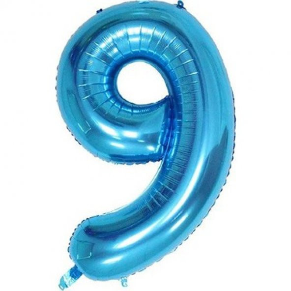 FOLYO BALON RAKAM 9 MAVİ 100CM ürün görseli 1