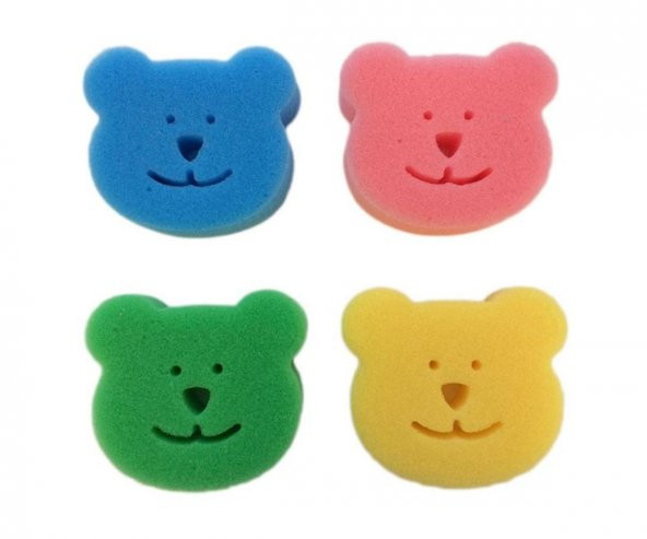 Bebedor Renkli Bebek Banyo Süngeri (4lü Paket) ürün görseli 1