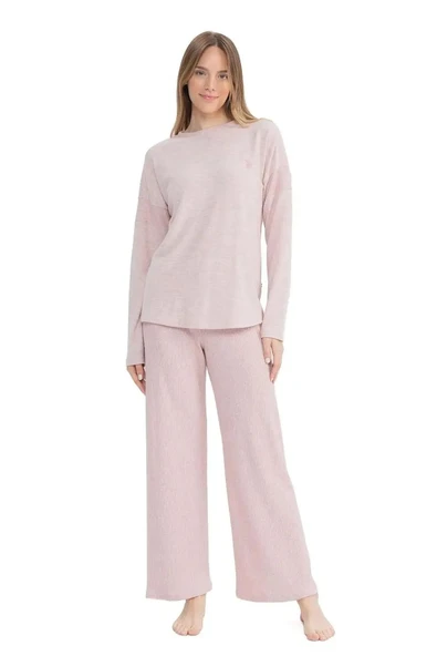 U.S. Polo Assn. Kadın Yumoş Kumaş Yuvarlak Yaka Pijama Takımı ürün görseli 1
