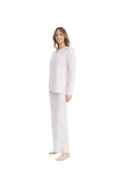 U.S. Polo Assn. Kadın Fitilli Boydan Patlı Pijama Takımı ürün görseli 1