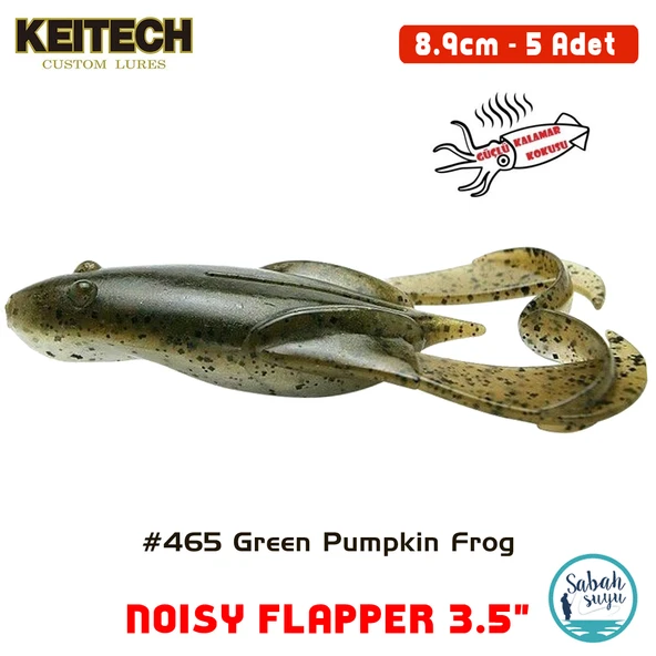 Keitech Noisy Flapper 8.9cm (3.5") #465 Green Pumpkin Frog Kokulu Silikon Kurbağa ürün görseli 1