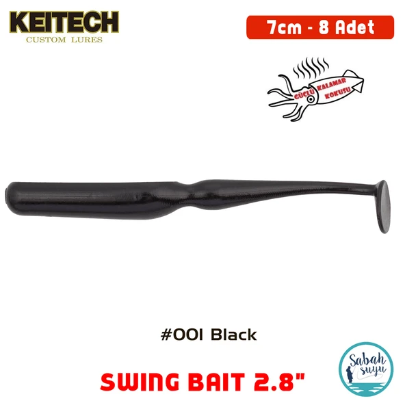 Keitech Swing Bait 7cm (2.8") #001 Black Kokulu Silikon Balık ürün görseli 1