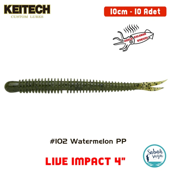 Keitech Live İmpact 10cm (4") #102 Watermelon PP Kokulu Silikon Balık ürün görseli 1