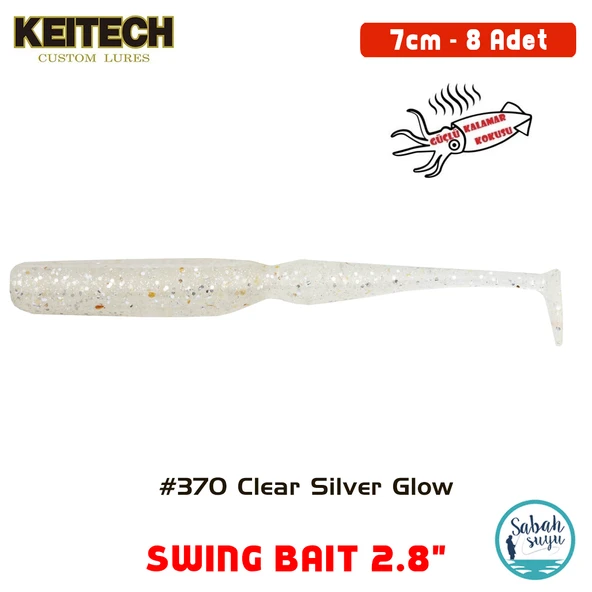 Keitech Swing Bait 7cm (2.8") #370 Clear Silver Glow Kokulu Silikon Balık ürün görseli 1