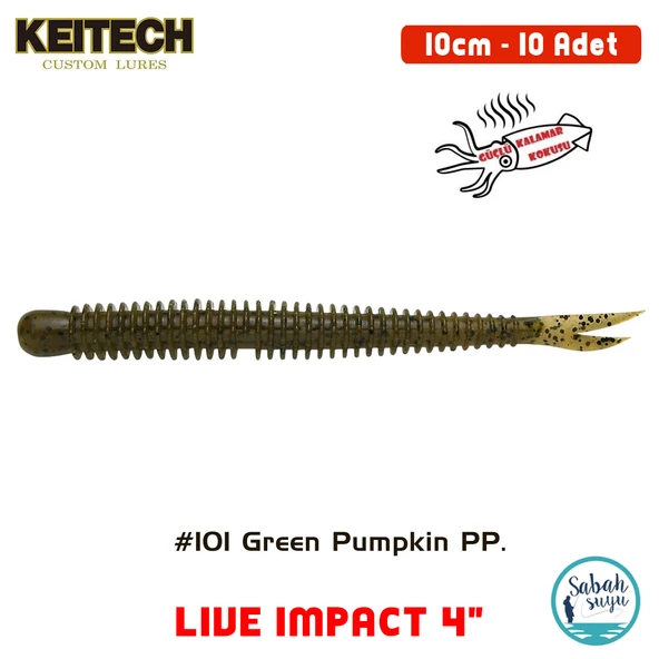Keitech Live İmpact 10cm (4") #101 Green Pumpkin PP Kokulu Silikon Balık ürün görseli 1
