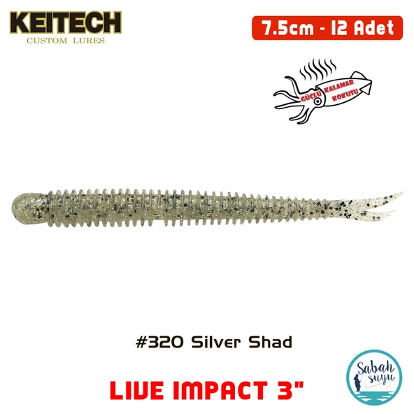 Keitech Live İmpact 7.5cm (3") #320 Silver Shad Kokulu Silikon Balık ürün görseli 1