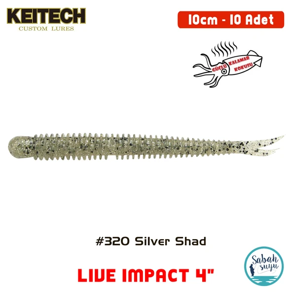 Keitech Live İmpact 10cm (4") #320 Silver Shad Kokulu Silikon Balık ürün görseli 1