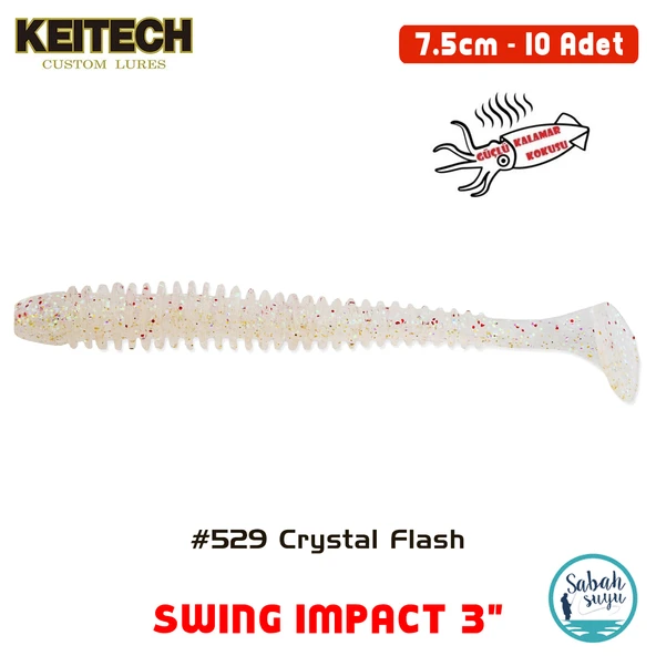 Keitech Swing İmpact 7.5cm (3") #529 Crystal Flash Kokulu Silikon Balık ürün görseli 1