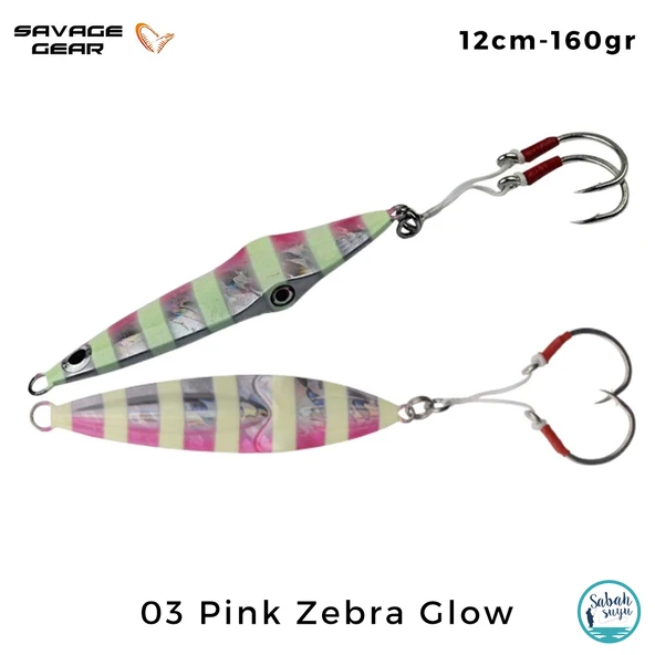 Savage Gear Squish Jig 12cm 160gr 03 Pink Zebra Glow ürün görseli 1