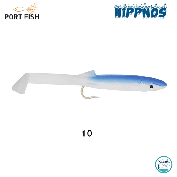 Portfish Hippnos İğneli Silikon Balık 10.5cm #10 Mavi Beyaz (3 Adet) ürün görseli 1