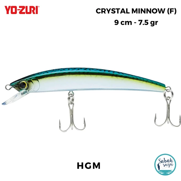 Yozuri Crystal Minnow F 1123 9cm 7.5gr Sahte Balık HGM ürün görseli 1