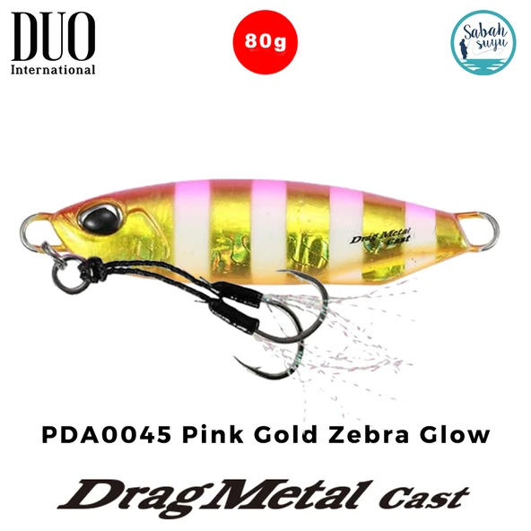 Duo Drag Metal Cast Jig 80gr. PDA0045 Pink Gold Zebra Glow ürün görseli 1