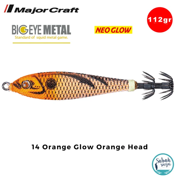 Major Craft Big Eye Metal Kalamar Zokası 112gr BEM-30 #14 Orange Glow Orange Head ürün görseli 1