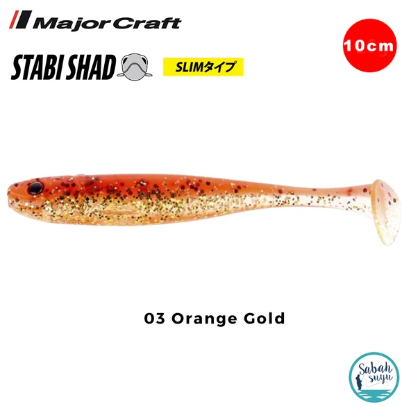Major Craft Stabi Shad Slim 10cm Silikon Balık #03 Orange Gold ürün görseli 1