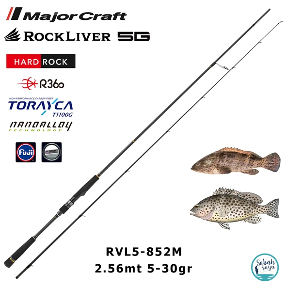 Major Craft Rockliver 5G RV5-852M 2.56mt 5-30gr (2P) Spin Kamış ürün görseli 1