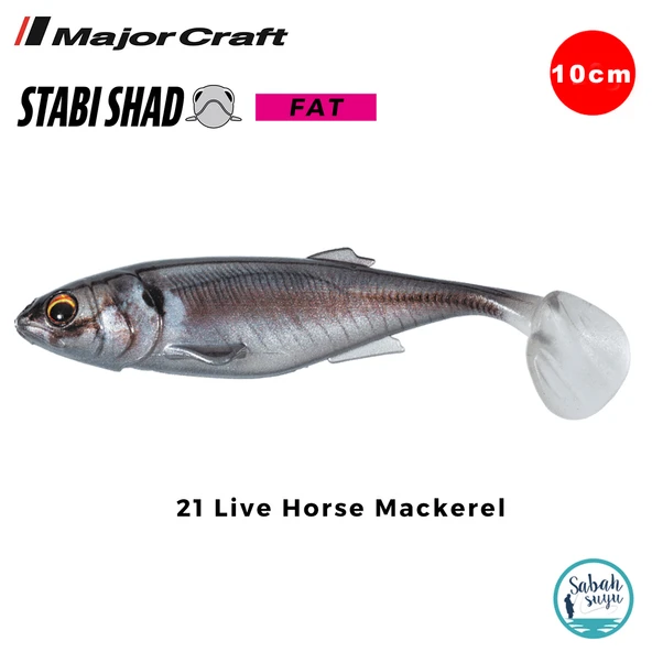 Major Craft Stabi Shad Fat 10cm Silikon Balık #21 Live Horse Mackerel ürün görseli 1