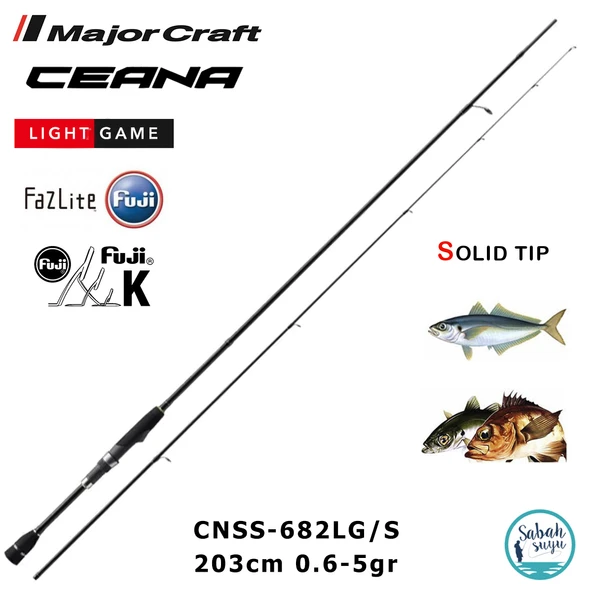Major Craft Ceana CNSS-682LG/S Solid 2.03mt 0.6-5gr (2P) LRF Kamış ürün görseli 1