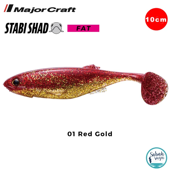 Major Craft Stabi Shad Fat 10cm Silikon Balık #01 Red Gold ürün görseli 1