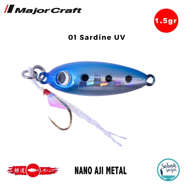 Major Craft Nano Aji Metal 1.5gr 16mm #01 Sardine UV ürün görseli 1