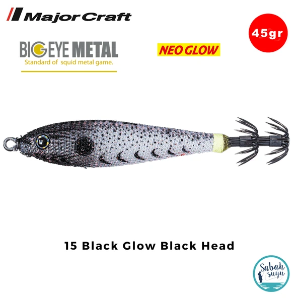 Major Craft Big Eye Metal Kalamar Zokası 45gr BEM-12 #15 Black Glow Black Head ürün görseli 1