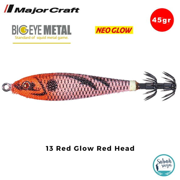 Major Craft Big Eye Metal Kalamar Zokası 45gr BEM-12 #13 Red Glow Red Head ürün görseli 1