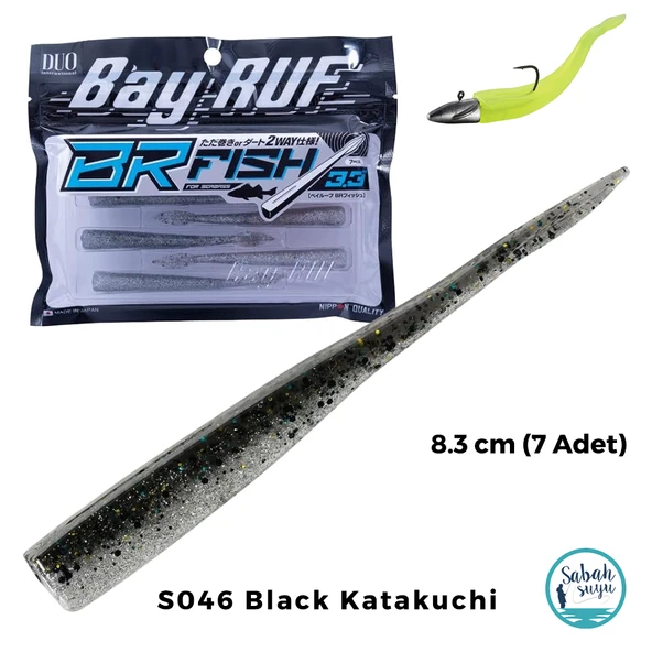 Duo Bay Ruf BR Fish 3.3 Silikon Kuyruk 8.3 cm S046 Black Katakuchi (7 Adet) ürün görseli 1