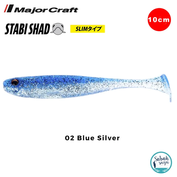 Major Craft Stabi Shad Slim 10cm Silikon Balık #02 Blue Silver ürün görseli 1