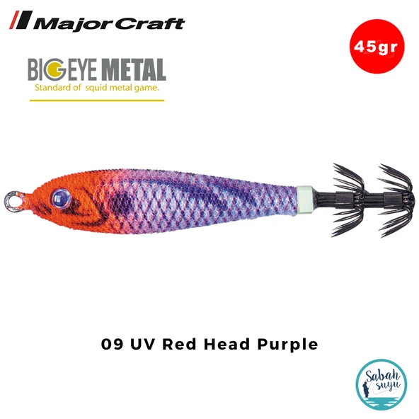 Major Craft Big Eye Metal Kalamar Zokası 45gr BEM-12 #09 UV Red Head Purple ürün görseli 1