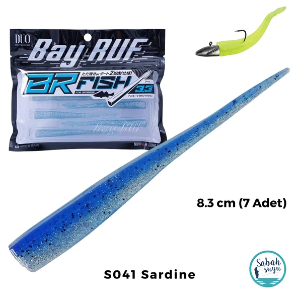 Duo Bay Ruf BR Fish 3.3 Silikon Kuyruk 8.3 cm S041 Sardine (7 Adet) ürün görseli 1