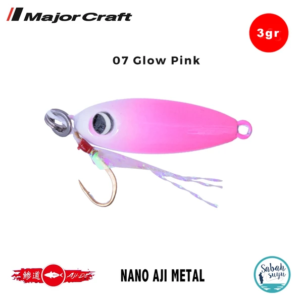 Major Craft Nano Aji Metal 3.0gr 19mm #07 Glow Pink ürün görseli 1