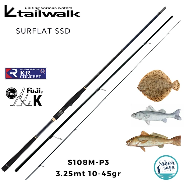 Tailwalk Surflat SSD S108M-P3 3.25mt 10-45gr (3P) Spin Kamış ürün görseli 1