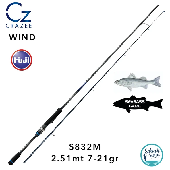 Crazee Wind S832M 2.51mt 7-21gr (2P) Spin Kamış ürün görseli 1