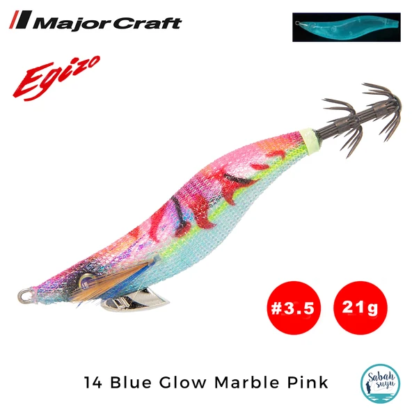 Major Craft Egi Sutte Kalamar Zokası EGZ-3.5 21gr #14 Blue Glow Marble Pink ürün görseli 1