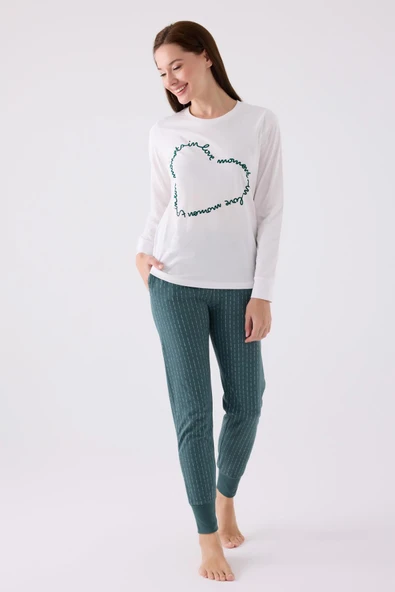 Arnetta 3050 Kadın Love Uzun Kol Pijama Takım ürün görseli 1