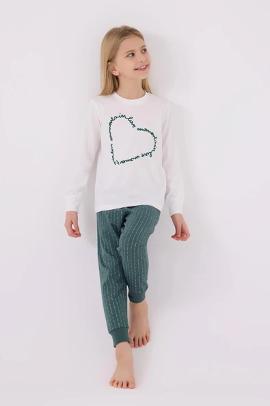 Arnetta 3050 Kız Çocuk Love Uzun Kol Pijama Takım ürün görseli 1