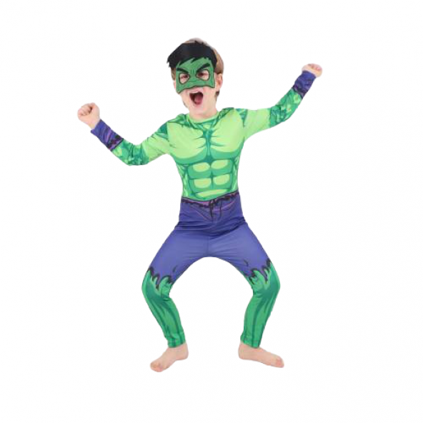 Pijamaskeliler Hulk Yeşil Dev Adam Çocuk Kostüm - Resim 2