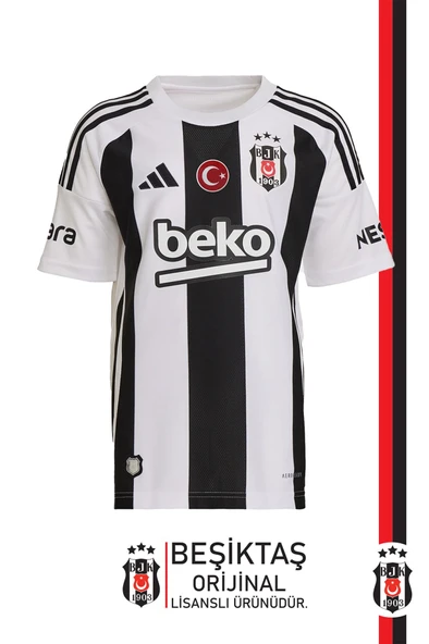 Beşiktaş Orijinal Lisanslı 24-25 Çubuklu Siyah-Beyaz Forma ürün görseli 1