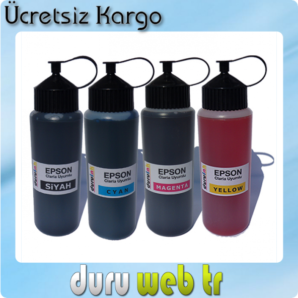 EPSON L3070 L605 L655 UYUMLU 4X500ML MÜREKKEP SETİ 4 RENK DURUINK DOLUM ürün görseli 1
