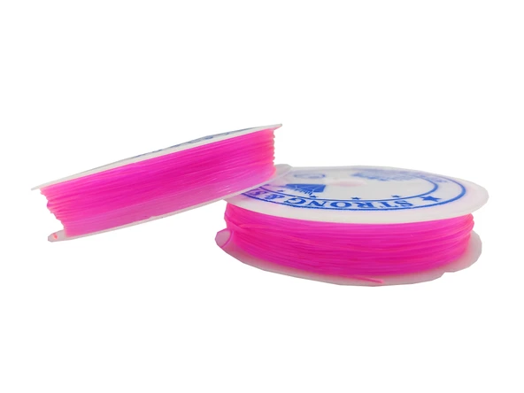 Pembe Misina 1.0 mm Esnek Silikon El İşi Takı Aksesuar Misinası - 1 Adet ürün görseli 1
