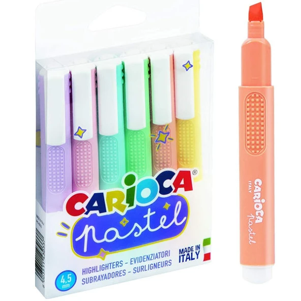 Carioca Fosforlu Pastel İşaretleme Kalemi 6'Lı ürün görseli 1