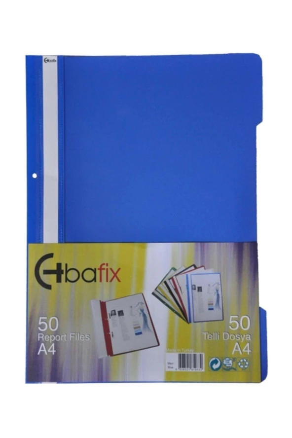Bafix Telli A4 Dosya Mavi (50 Li Paket) ürün görseli 1